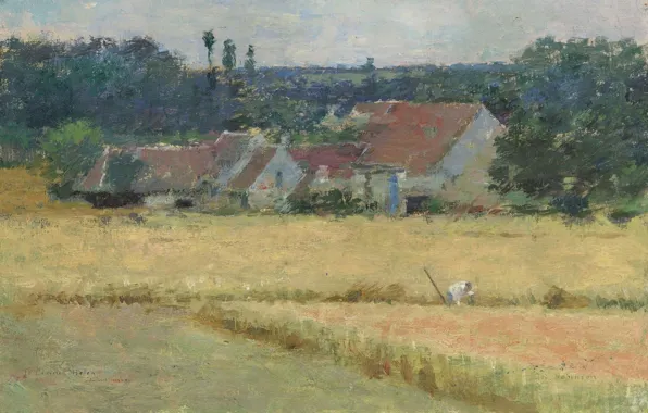 Picture landscape, picture, Theodore Robinson, Theodore Robinson, French Farm
