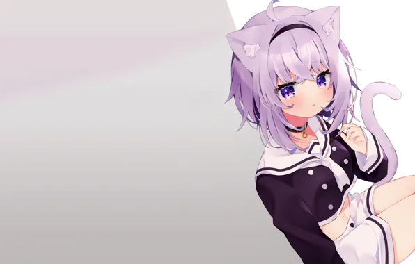 Picture girl, sexy, anime, beautiful, short hair, purple eyes, pretty, attractive, handsome, shirt, skirt, purple hair, …