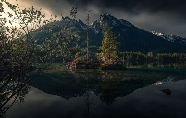 Picture mountains, nature, lake, spring, Germany