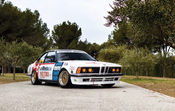 Picture Road, Trees, BMW, Wheel, Bumper, Lights, Drives, Classic car, Sports car, 1983, BMW 635 CSi, …