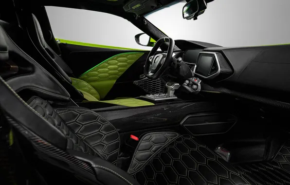 Picture carbon, the interior of the car, Carmen, black leather, car interior, carbon fiber, спортивные сиденья, …