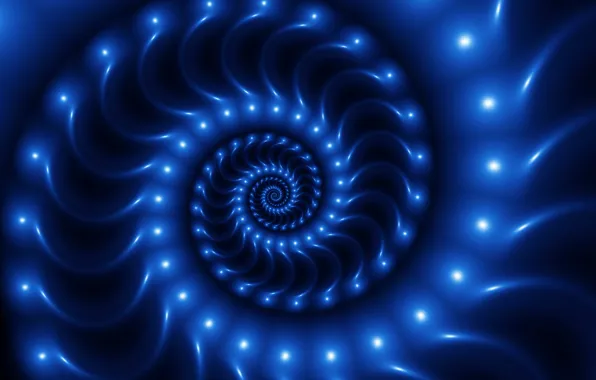 Picture creative, fractals, spiral, creative, spiral, 3D art, fractals, fractal art, blue vortex, floral ornaments, blue …