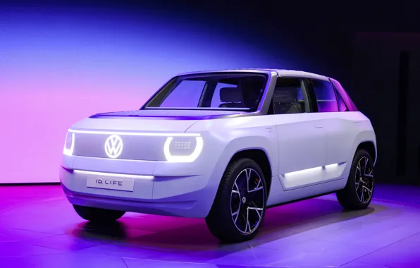 Picture volkswagen, cars, electric, neon, i d life