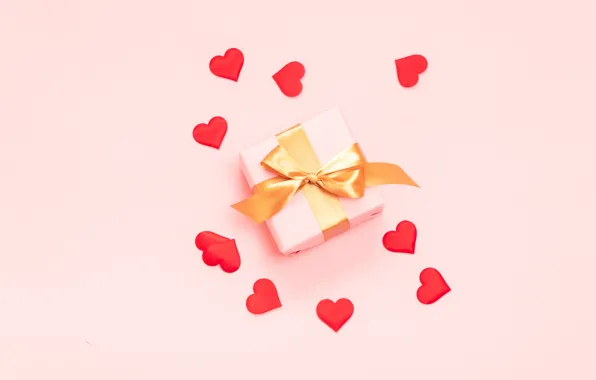 Picture background, pink, gift, hearts