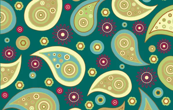 Picture background, green, design, patter, Paisley, paisley