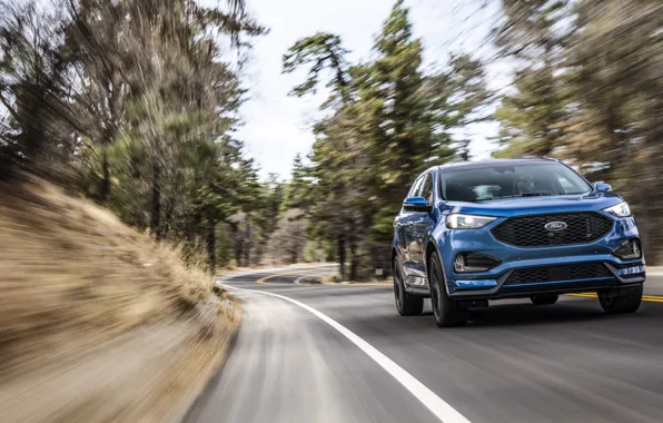 Picture road, speed, Ford, Edge, crossover, 2019, Edge ST