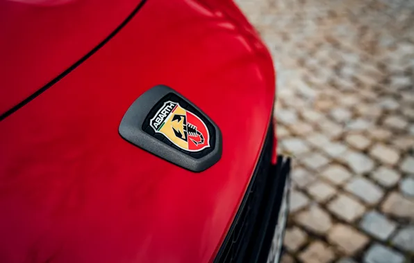 Picture red, the hood, Scorpio, emblem, Abarth, 124 Spider