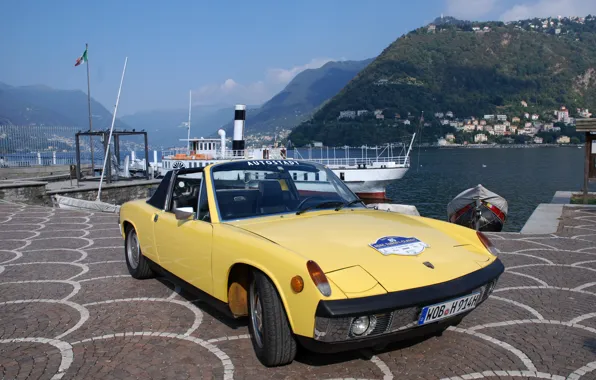 Picture yellow, Marina, Porsche, Volkswagen, 1970, Targa, 914, VW-Porsche, coupe-Roadster, 914/6