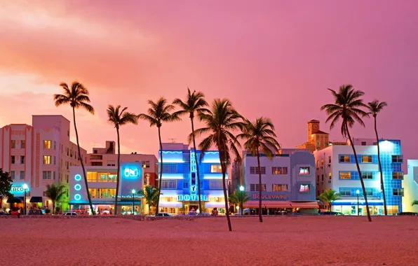 Picture street, home, Miami, FL, USA, Ocean Drive