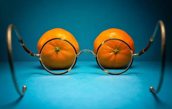Picture background, glasses, tangerines