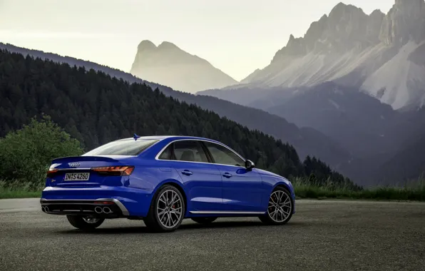 Picture blue, Audi, tops, sedan, Audi A4, Audi S4, 2019