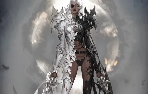 Picture look, girl, weapons, angel, the demon, fantasy, art
