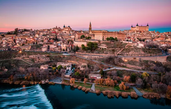 Picture river, panorama, Spain, Toledo