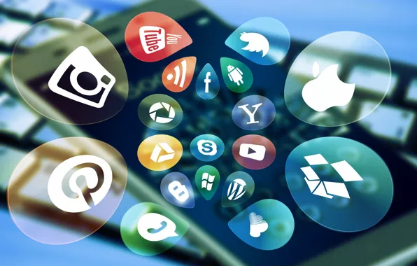 Picture icons, communication, social networks