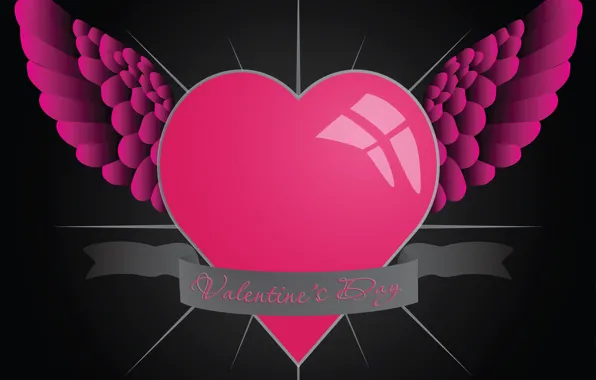 Picture love, heart, wings, Valentine's day, Valentine's Day