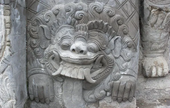 Picture Bali, architecture, Bali, Indonesia, stone dragon