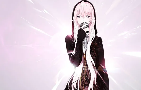 Picture girl, microphone, singer, Vocaloid