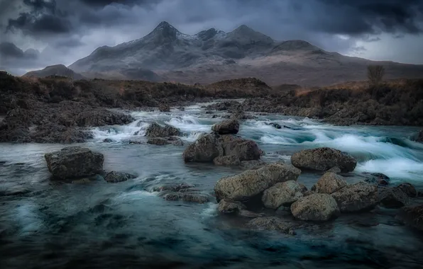 Picture mountains, stones, Scotland