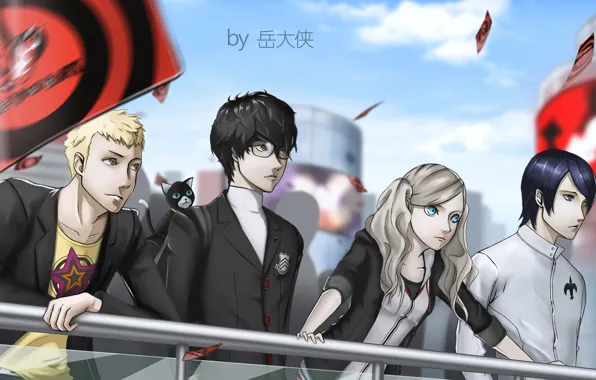 Picture cat, anime, characters, Persona 5: The Animation