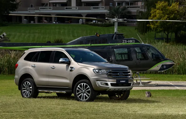 Picture grass, lawn, Ford, helicopter, Everest, Limited, 4WD, 2019