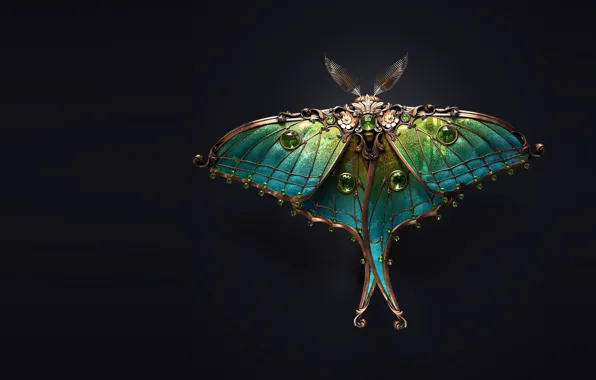 Picture art, moth, brooch, Sasha Vinogradova, Jewel moth