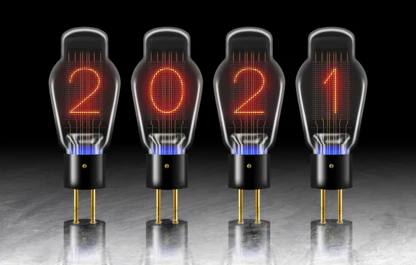 Picture new year, 2021 new year, vacuum tube