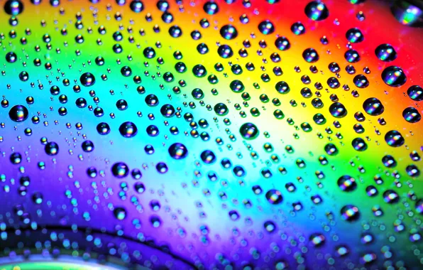 Picture colorful, rainbow, water, macro, drops, droplets