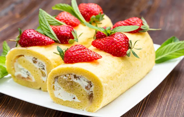 Picture berries, strawberry, rolls