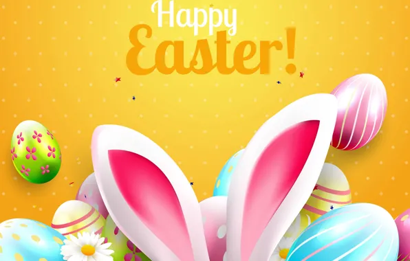 Picture graphics, chamomile, eggs, Easter, Easter