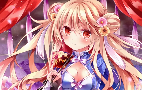 Picture girl, sexy, cleavage, blouse, long hair, boobs, anime, beautiful, red eyes, pretty, breasts, attractive, handsome, …
