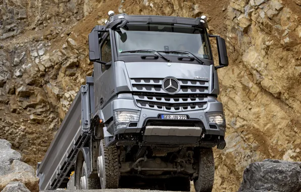Picture stones, grey, earth, Mercedes-Benz, breed, 2013, dump truck, Arocs, four-axle