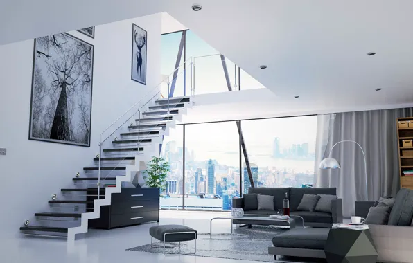 Picture design, style, interior, hall, megapolis, living room, duplex penthouse, Antoine Hamwi sallon