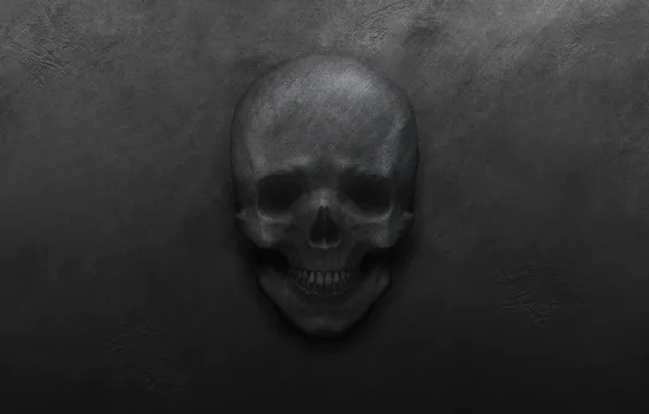 Picture metal, skull, black background