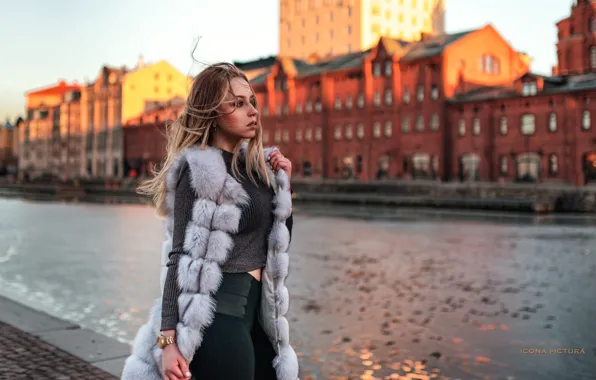 Picture the sun, the city, river, model, portrait, home, makeup, figure, hairstyle, channel, fur, beauty, is, …