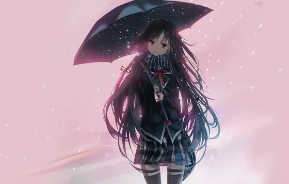 Picture girl, umbrella, Shipping Was Yukinoshita, Oregairu, Pink Time Of My School Life A Fraud
