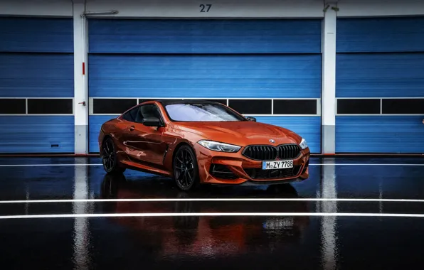 Picture coupe, gate, BMW, Coupe, boxes, 2018, 8-Series, dark orange, M850i xDrive, Eight, G15