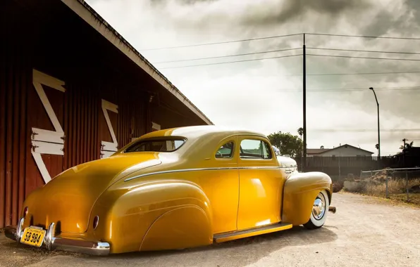 Picture Coupe, Plymouth, Yellow, Old, Custom, Low, Vehicle, Business, P10