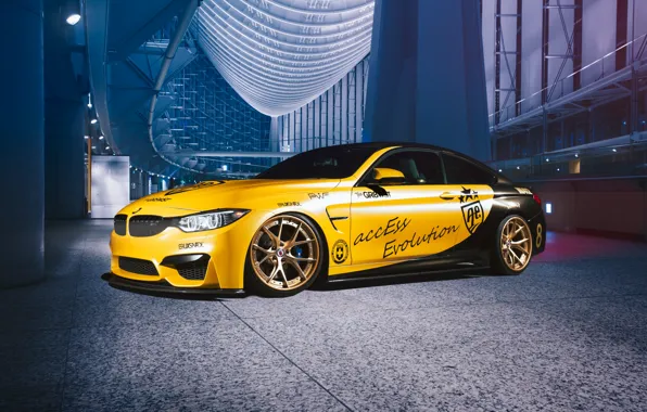 Picture BMW, Machine, Black, Lights, Yellow, Drives, Tuning, Wheel, Sport Car