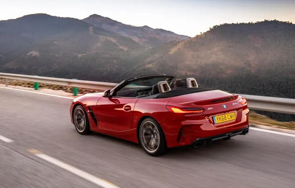 Picture mountains, red, BMW, Roadster, BMW Z4, M40i, Z4, 2019, UK version, G29
