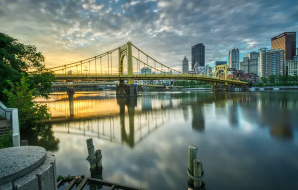 Picture bridge, river, Pittsburgh