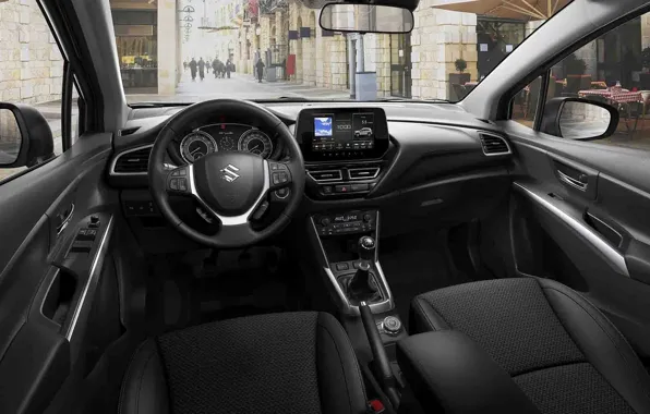Picture interior, the wheel, Suzuki, display, SX4, салон автомашины, S-Cross, Suzuki SX4 S-Cross