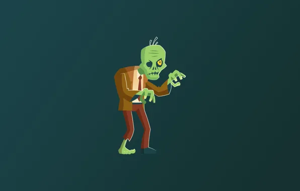 Picture Zombie, monster, minimalism, funny, digital art, artwork, creature, simple background