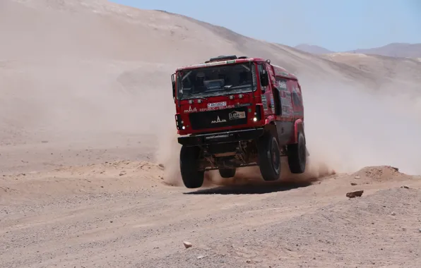 Picture Red, Sport, Truck, Race, 4x4, Rally, Rally, Sport, The roads, Maz, Slik Way, Маз, 5309rr, …