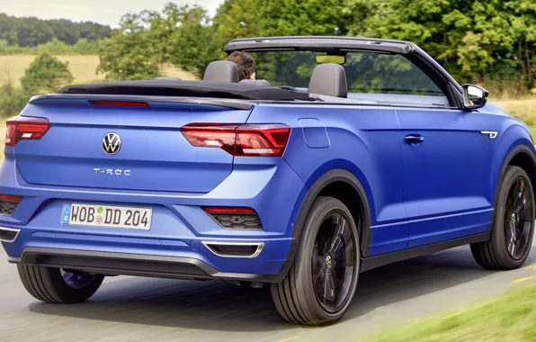 Picture movement, speed, track, Volkswagen, highway, speed, track, traffic, exterior, Cabriolet, exterior, T-Roc, 2021, Blue Edition, …