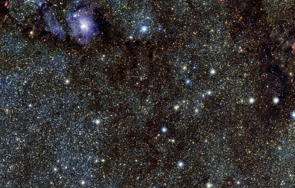 Picture Nebulae, Messier 8, Wide Field View, VISTA, Constellation Sagittarius, The Lagoon Nebula, Infrared view, H-J-Ks …
