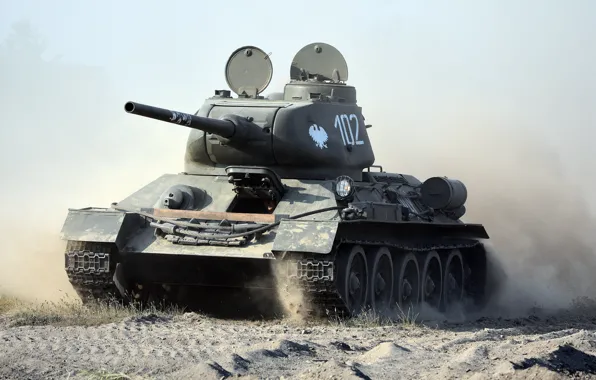 Picture Armor, Tank, Military, Combat, T-34-85, Rudy, 102, Польский