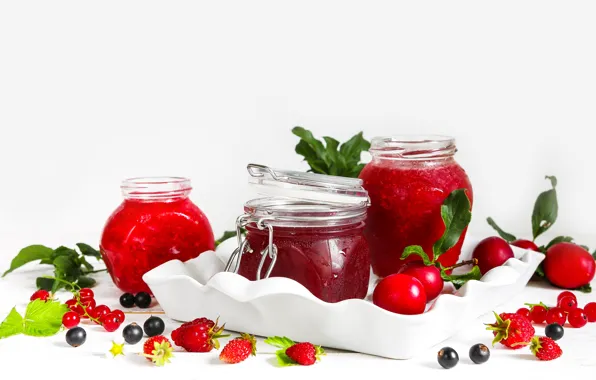Picture berries, jars, fruit, jam, jam