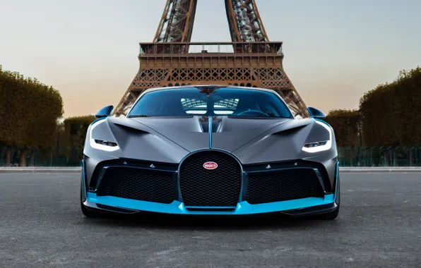 Picture Paris, Bugatti, Eiffel tower, supercar, front view, 2018, hypercar, Divo
