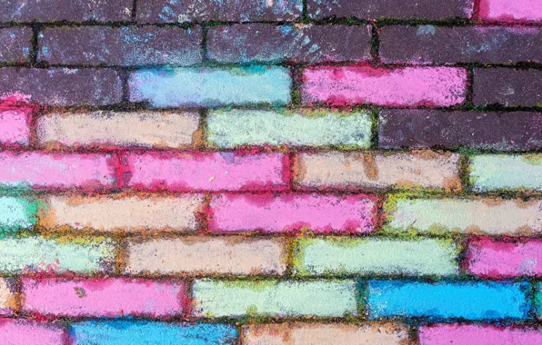 Picture wall, colored, texture, bricks
