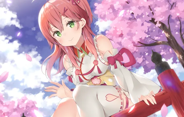 Picture girl, spring, Sakura
